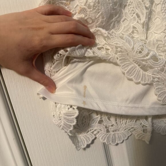 ⭐️$5, spend over $20 - Forever 21 white floral lace pencil skirt - Picture 7 of 15